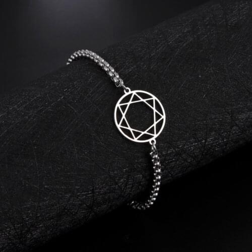 COOLTIME Stainless Steel Star of David Charm Bracelets Hollow Geometric Bracelets for Women Jewish Star Wish Jewelry Wholesale