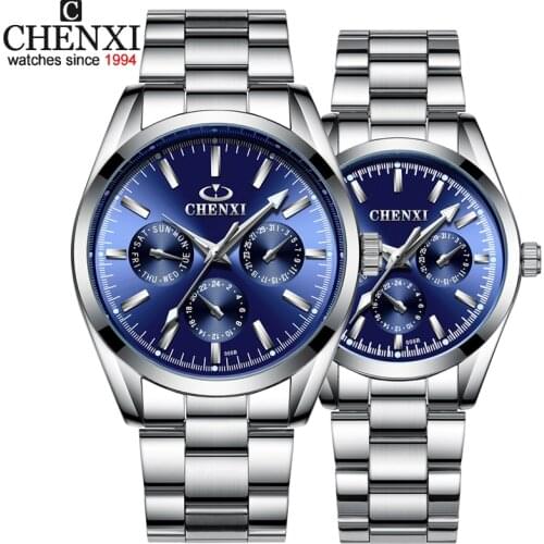 Top Quality Stainless Steel Quartz Watch Waterproof Couple Wristwatches Men&Women Luxury Brand CHENXI 006B Fashion Clock