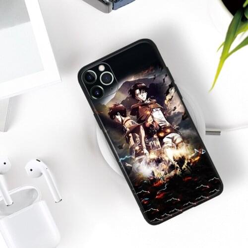 Attack on Titan anime manga art design silicone Phone Case FOR iPhone Se 6 6s 7 8 Plus X Xr Xs 11 12 Mini Pro Max Glass Cover