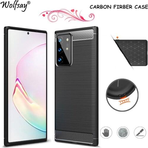 Carbon Fiber Cover For Samsung Galaxy Note 20 Ultra Case Rubber Silicon Shockproof Case For Samsung Galaxy Note 20 Ultra 5G 6.9"