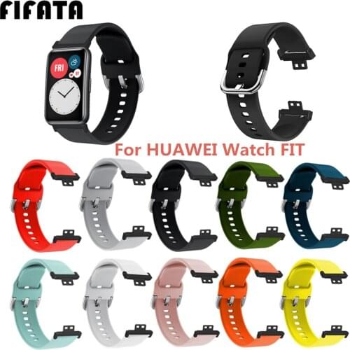 FIFATA Colorful Silicone Fashion Sport Strap For Huawei Fit Smart Watch Wristband For Huawei Watch Fit Watch Band Accessories