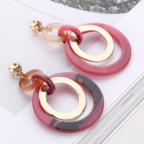 Long Round earrings acrylic brincos for women earring pendientes oorbellen boho bohemian fashion jewelry earings brinco earing