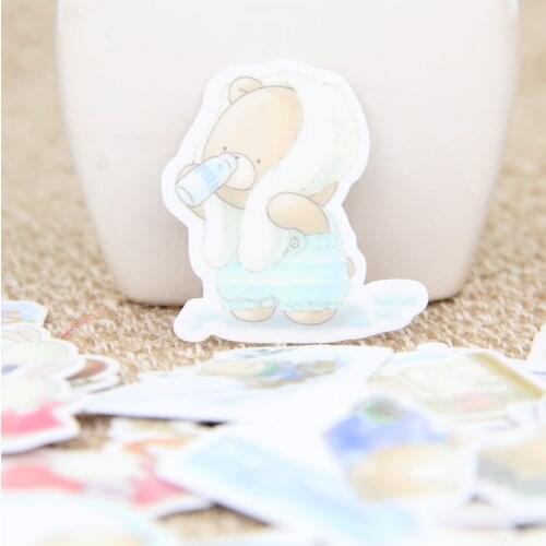 40pcs Cute Bunny Bear Animals Friends Scrapbooking Stickers Decorative Craft Photo Albums Diary Record Phone Case Decor