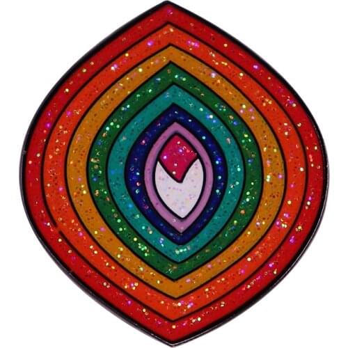Rainbow Vagina Enamel Pin Glitter Weird Body Badge Sassy Feminist Self Love Jewelry