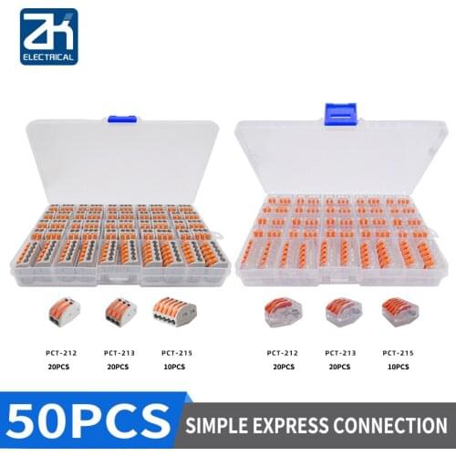Quick terminal block 50pcs combination set PCT series terminal block PTC212/213/215 connector