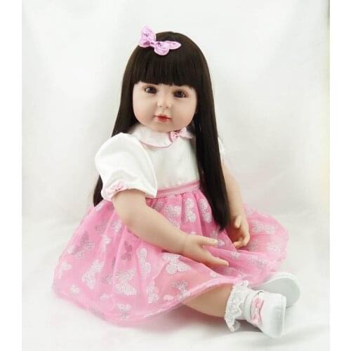 Bebe doll reborn 56cm Silicone reborn baby doll adorable Lifelike toddler Girl Bonecas reborn menina children gift princess doll