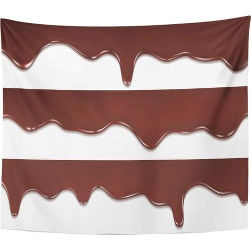 Addiction Brown Drip Melted Chocolate Dripping on White Black Melt Bar Bitter Home Decor Tapestry Wall Hanging for Living Room