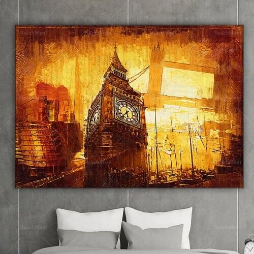 Big Ben wall printing, London wall art, London illustration art, super large wall art decoration poster