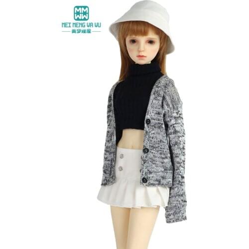 BJD Doll clothes for 58--60CM 1/3 SD DD Toys Spherical joint body doll Fashion wool cardigan, denim shorts Girls gift