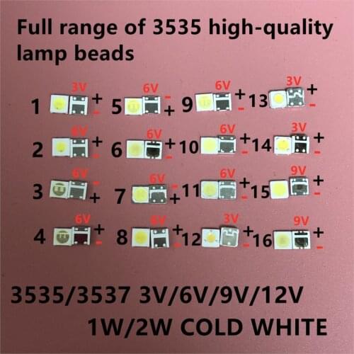 50-100PCS Original For LG UNI LUMENS SAMSUNG LED brand New 1W 3V 2W 6V 3535 2.4W cool white LCD backlight TV application