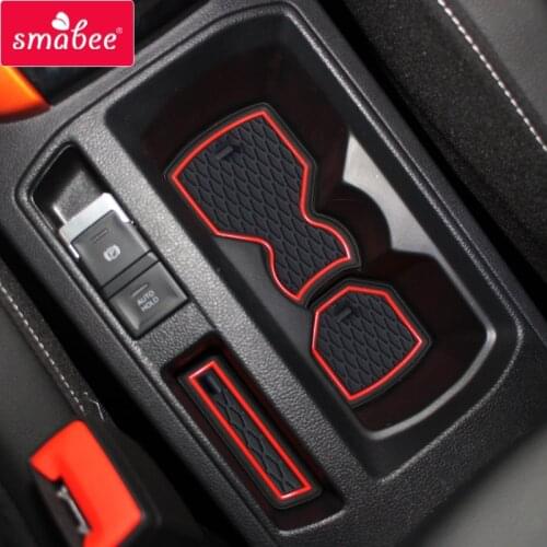 Smabee Anti-Slip Gate slot Cup Mat for VW T-ROC 2017 2018 2019 TROC T ROC Interior Accessories Non-Slip Pad Rubber Car Sticker