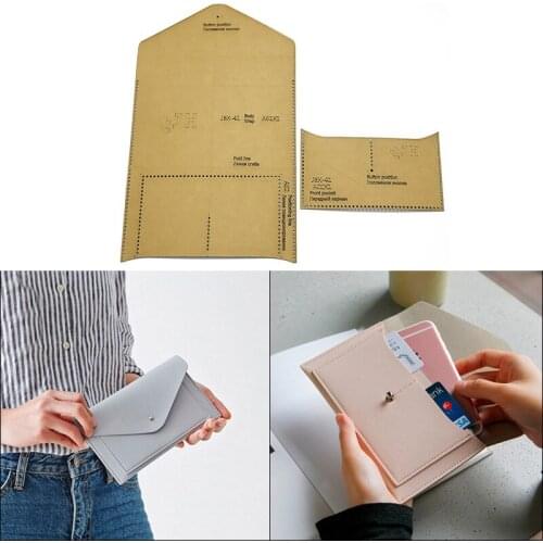Hand Bag Kraft Paper Template Big Wallet Making Stencil Design Drawing Mould DIY Leather Craftwork Pattern Tool Supplies