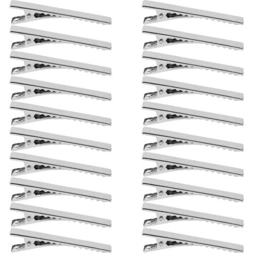 20pc Silver Flat Metal Single Prong Alligator Hair Clips Barrette Hairpins For Bows DIY Accessories Hair pin Hairdressing Tools