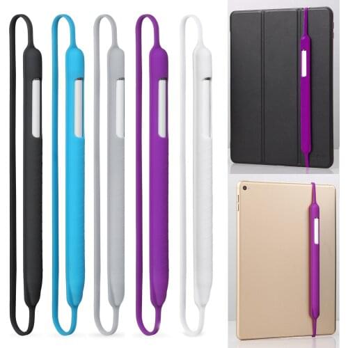 Silicone Shock Proof Protective Case Holder Sleeve Cover Pouch with Elastic Strap for Apple iPad Pro Pencil Pen 1nd 2nd iPencil
