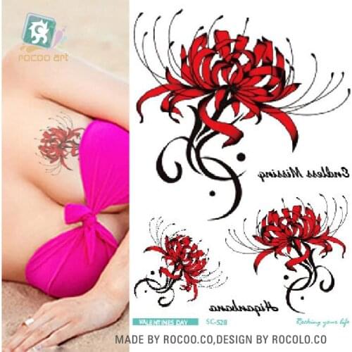 Rocooart SC Colorful Flowers Waterproof Temporary Tattoo Sticker Body Art Fake Tattoo Sticker Woman Tatuagem Lady Taty For Girls