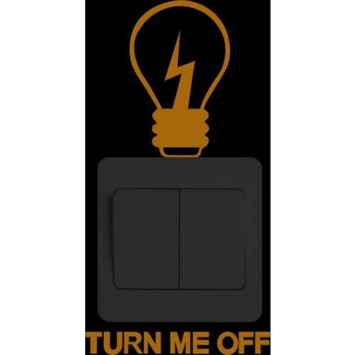 Turn Me Off Light Switch Sticker Cartoon Glow in the Dark Lamp Bulb Wall Sticker Kids Rooms Decoration Home Decor Luminous Decal