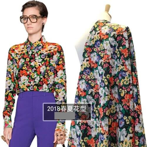 New Squandering Pattern Digital Printing Womens Fashion Fabric Dress Shirt High-grade Printed Fabric Wholesale Customized