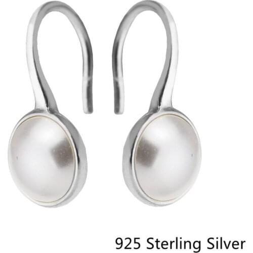 CKK 925 Sterling Silver Luminous Droplets, White Crystal Pearl Stud Earrings For Women Gift Jewelry Making