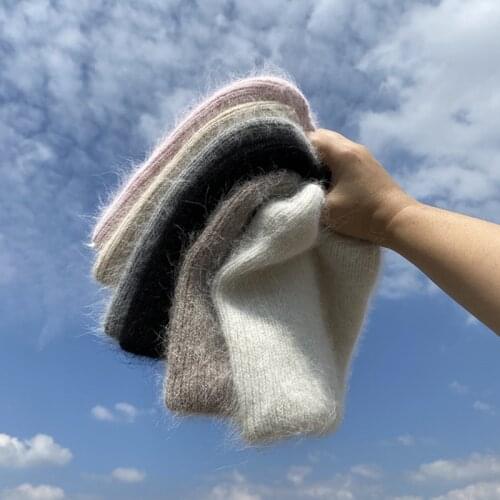 Winter Hat Angora Rabbith Keep Warm Knitting Cat Ear Cute Leisure Lady Beanies Cap Men Women Cool Hat New 2021