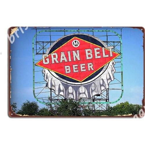 Iconic Grain Belt Bottle Cap Metal Signs Garage Decoration Cinema Living Room Decoration Cave pub Tin sign Posters