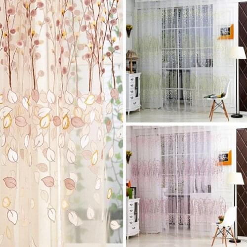 1Pc 1x2m Rustic Wintersweet Print Window Curtain Panel Bedroom Nursery Decoration