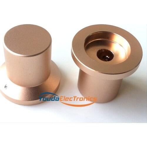 1PC 25x22x17 Dull Polish Gold knob Aluminium AMP volume potentiometer Knob 6.0mm hole