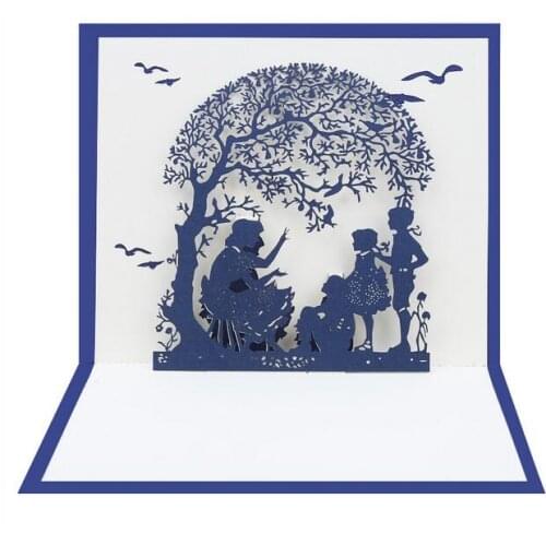 10pcs 3D Stereo Greeting Card Thanksgiving Teachers Day Blessing Card Laser Engraving Handmade Greeting Card