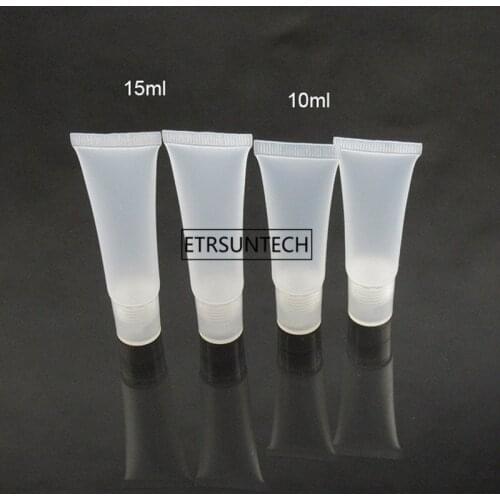 100pcs 10ml 15ml Refillable Empty Cosmetic Tubes Lip Gloss Balm Clear Cosmetic Containers Makeup Tools F2194