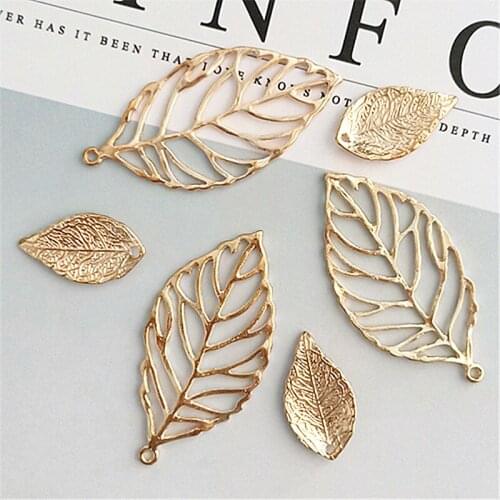 25/45Pcs/Lot Alloy leaves Shape Appliques for Diy Handmade Hair Pin Pendant Earring Bracelet Accessories Wholesale