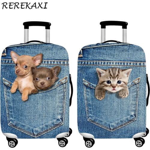 Animal 3D Cat Dog Luggage Protective Cover 18-32Inch Suitcase Elastic Case Covers Baggage Trolley Dust Cover Travel Accessories