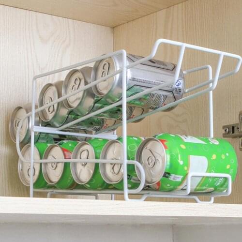 40% Hot Sales!!! Double-Layer Can Soda Storage Rack Shelf Fridge Organizer Kitchen Drink Holder