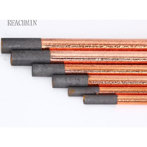 5pcs New air carbon arc gouging rods copper flat round graphite electrode rod for DC gas gouging gun electrode carbon rod 4-10mm