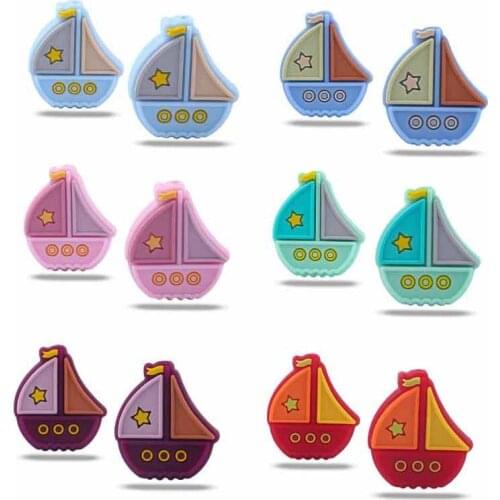 5pcs Teether Beads Silicone Teether Toy Food Grade Silicone Beads DIY Pacifier Chain Pendant Teething Toys Newborn Accessories