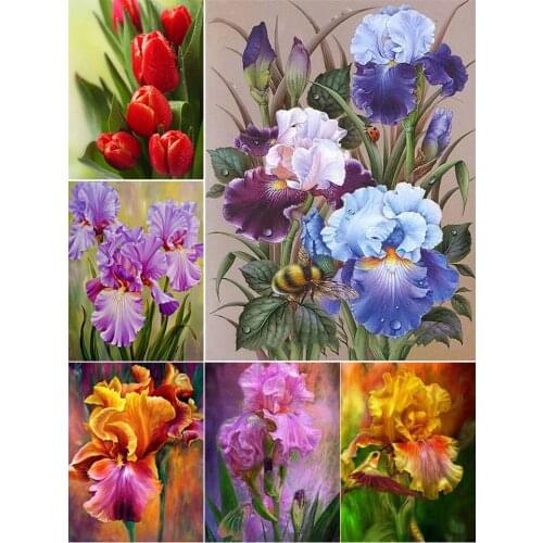 5D DIY Diamond Painting Flowers Cross Stitch Kits Full Drill Square Round Embroidery Mosaic Art Picture of Rhinestones Gift