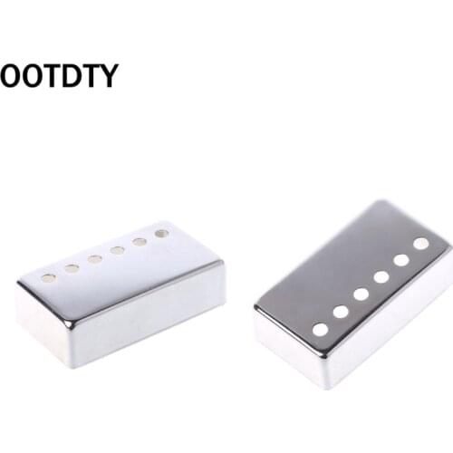 OOTDTY Electric Guitar Accessorie 6 Holes Silver LP Pickup Cover Humbucker 50 52 Copper