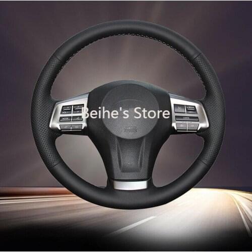 Car Hand Stitched Auto Braid On The Steering Wheel Cover for Subaru Forester /XV