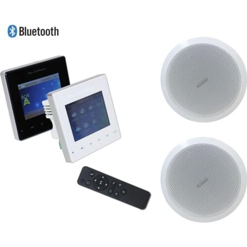 Wireless Bluetooth smart home audio music system mini wall amplifier with remote control,FM radio,USB,SD card,2 ceiling speakers