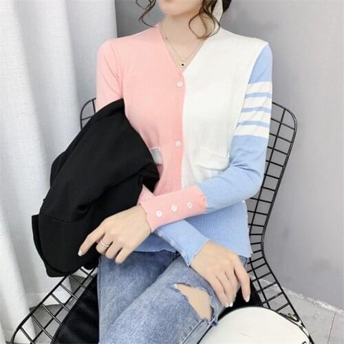 HAYBLST Brand Woman Sweater 2020 Cardigan For Women Fashion Autumn Clothes Korean Style Knitted Top Long Sleeve Stretch Clothing