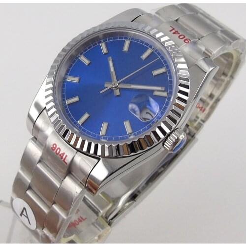 36MM/39mm Sterile Dial Sapphire Glass Fluted Bezel jubilee Date 21 Jewels MIYOTA 8215 Automatic Mens Wristwatch