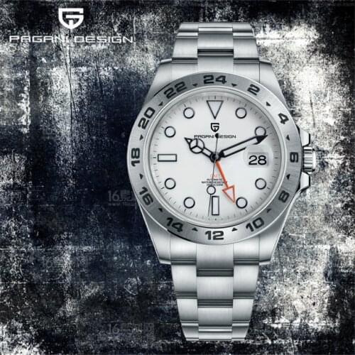 PAGANI DESIGN Luxury Brand GTM White Clock 100m Effective Waterproof Luminous Pointer Automatic Chain Wristwatch Reloj Hombre