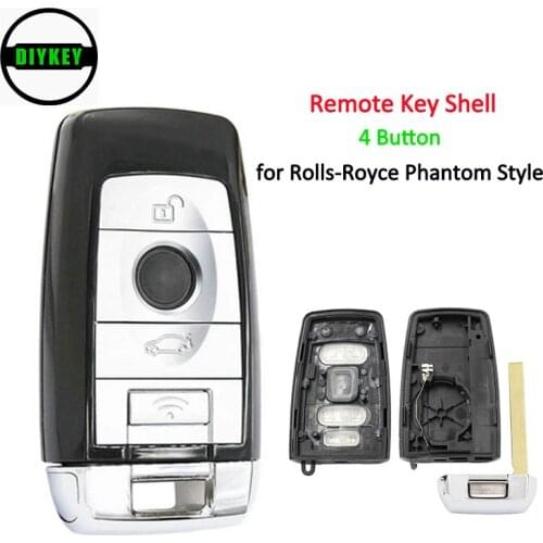 DIYKEY Remote Car Key Shell Case 4Button for Rolls-Royce Phantom Style for BMW F 3 5 7 Series FEM/BDC CAS4 2009-2016