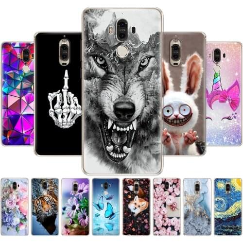For Huawei Mate 9 Case phone back Cover Huawei Mate 9 pro Silicon on huawei Mate 9 pro Coque Funda Skin shockproof marble flower