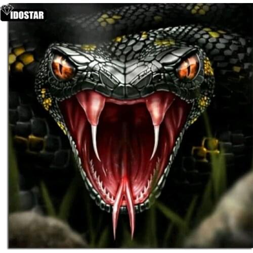 Daimond Painting 5D Full Square/ Round Snake Reckless Animal Diamond Rhinestone Embroidery Crystal Mosaic Cross Stitch Decor