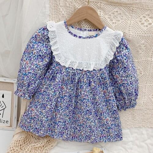 Sweet Kids Baby Girls Long Sleeve Floral Dresses For Girls Dresses Autumn Kids Girl Dress Spring Girls Children Dress