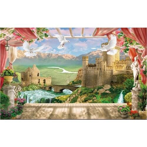 Custom photo 3d room wallpaper Non-woven mural pigeons balcony villa decoration painting 3d wall murals wallpaper for walls 3 d