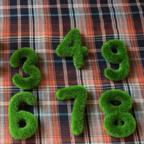 11 pcs 8cm Foam 1-10 Artificial Moss Grass Hanging Letter Number for Kid Candy Bar Wedding Home Decoration Green