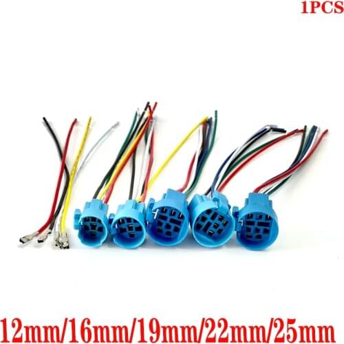 12mm 16mm 19mm 22mm 25mm cable socket for metal push button switch wiring 2-6 wires stable lamp light button