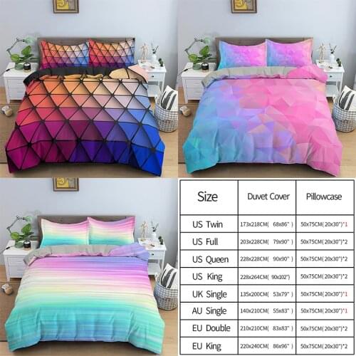 Dazzle 3D Bedding Set Geometry Duvet Cover Full Queen King Size Comforter Cover Pillowcase Bedding for Kids