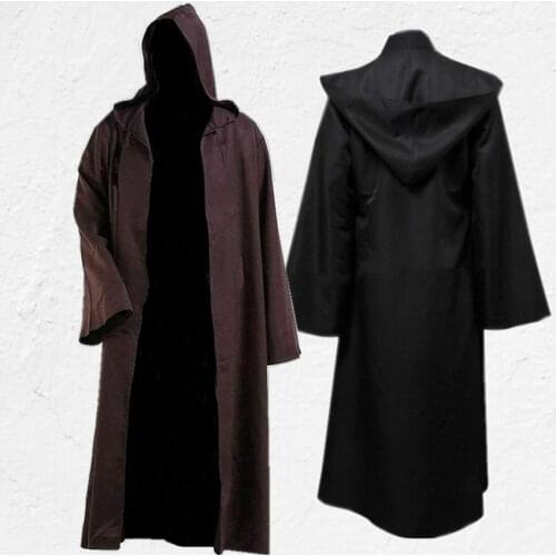 Darth Vader Cosplay Ccostume Terry Jedi Black Robe Star Wars Jedi Knight Hoodie Cloak Halloween Cosplay Costume Cape For Adult