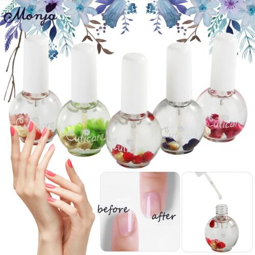Monja 15ml Nail Art Random Flower Fragrance Treatment Nourishment Oil Finger Cuticle Soften Dead Skin Remove Manicure Care Tool